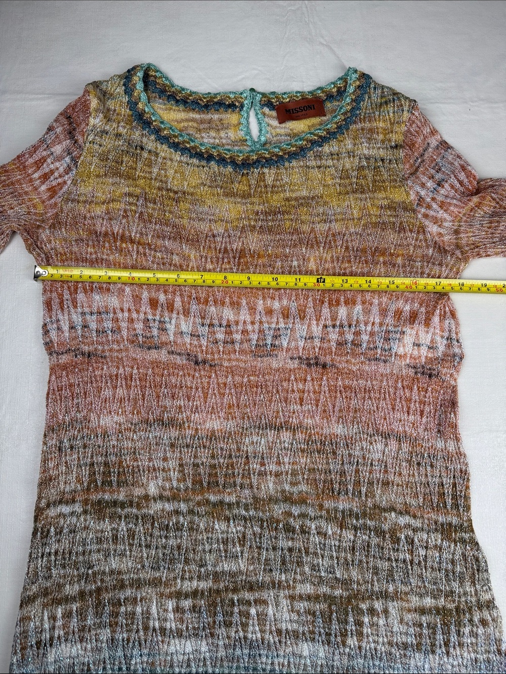 Missoni Multicolor Ombre Scoop-Neck Knit Long Sleeve Maxi Dress Size 42 - Picture 6 of 16